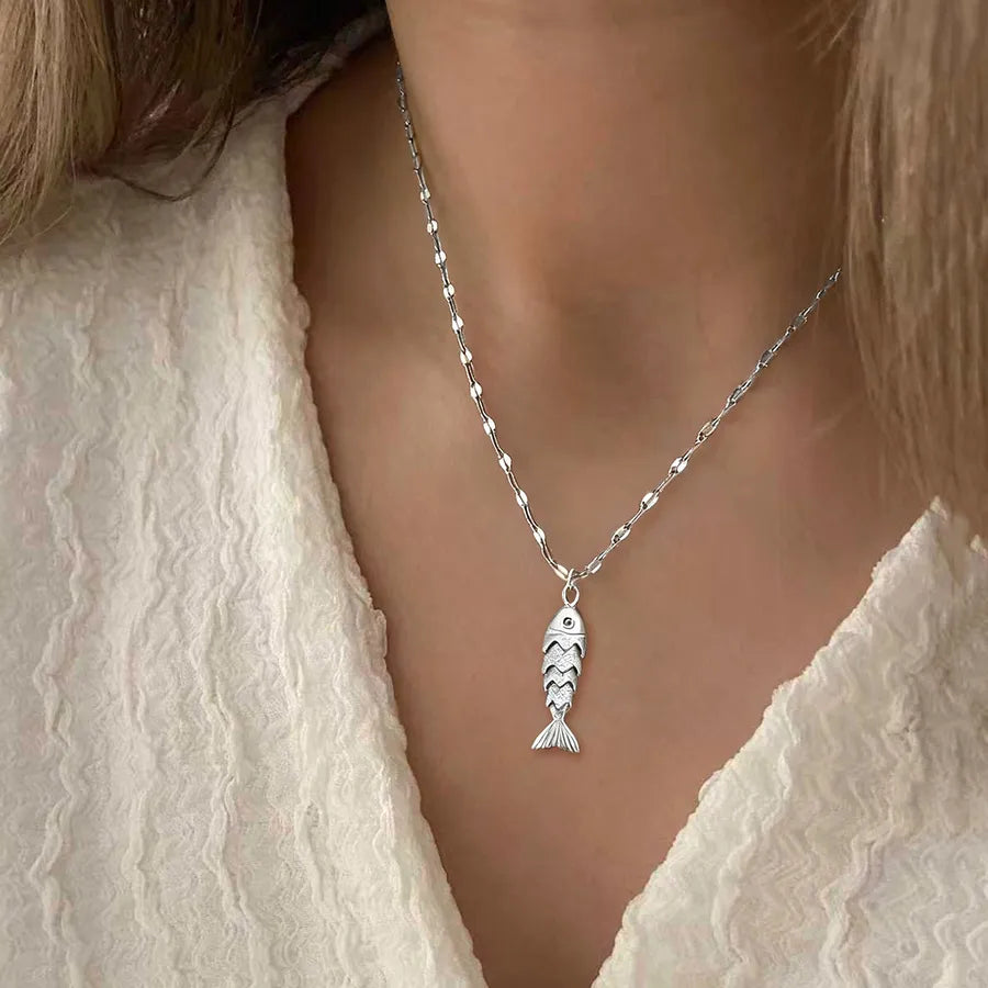 Gold Carp Pendant Necklace – Stainless Steel & Copper