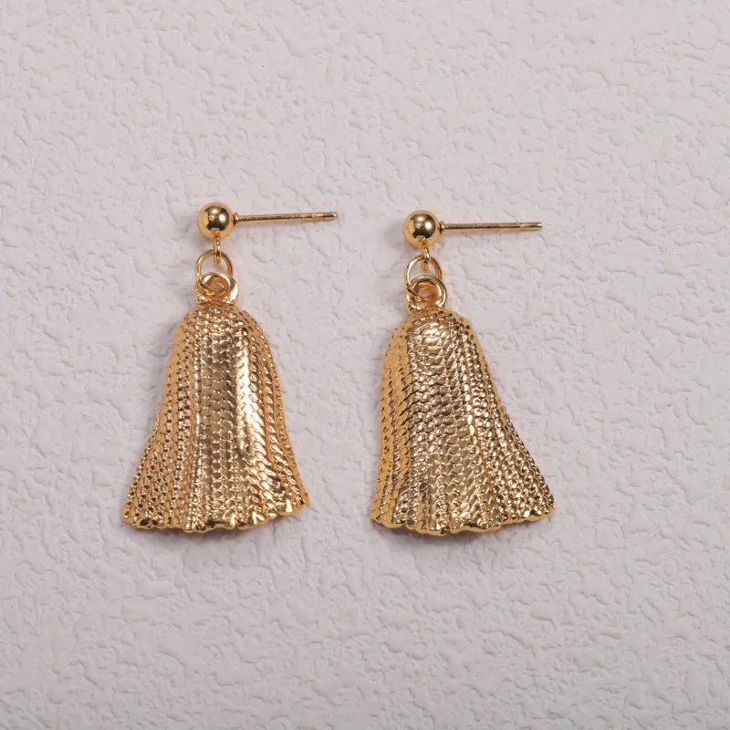 Gold Starfish Shell Drop Earrings