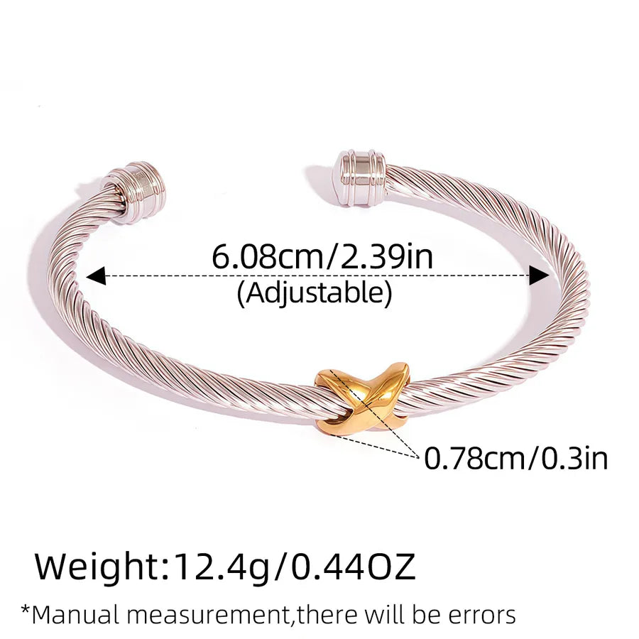 18K Gold Plated Stainless Steel Open Bangle