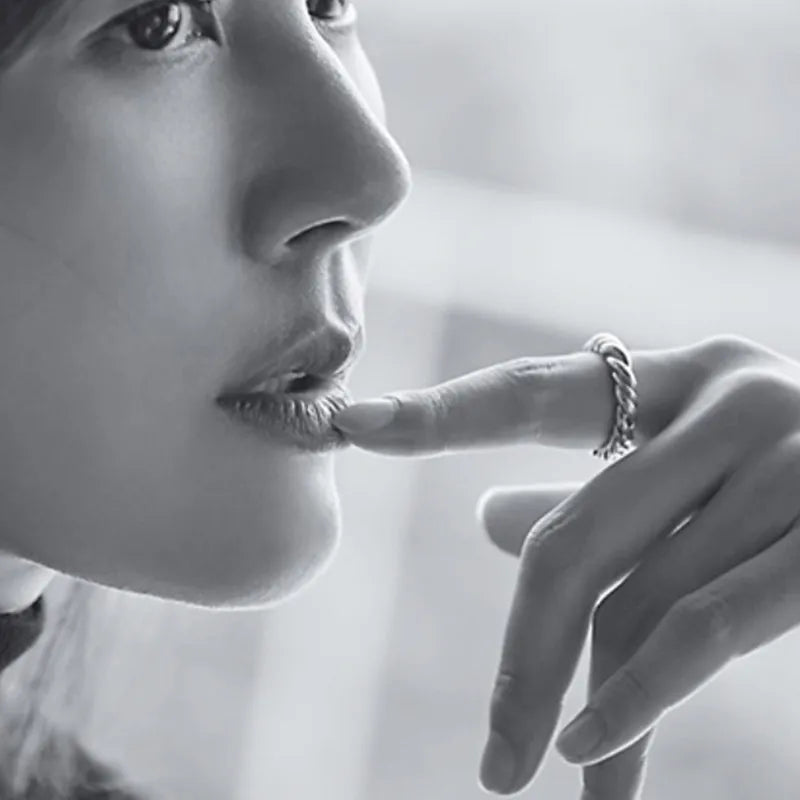 Gold Plated Thick Twisted Titanium Steel Ring