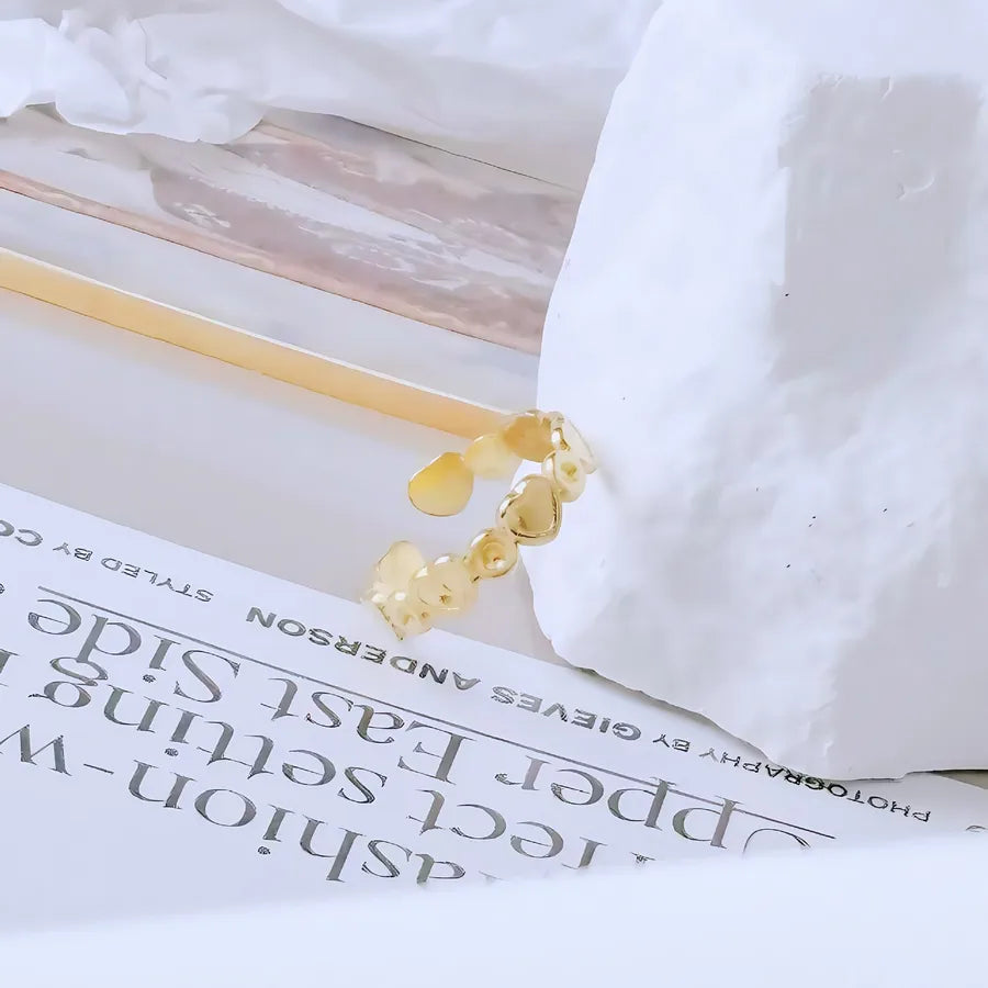 Gold Bamboo Titanium Steel Open Ring Adjustable Opening Golden Hydraulic J79