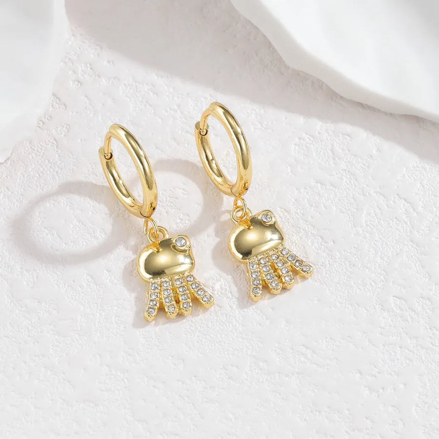 Starfish & Shell Diamond Stainless Steel Earrings