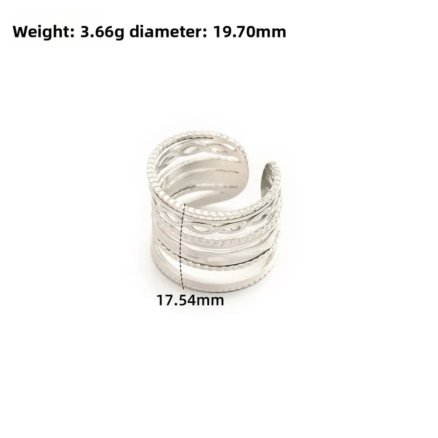 Gold Open Heart Stainless Steel Ring Adjustable Opening J298-Y Steel Color