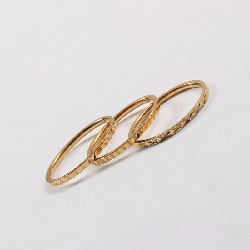 18K Gold Plated Titanium Steel Geometric Ring