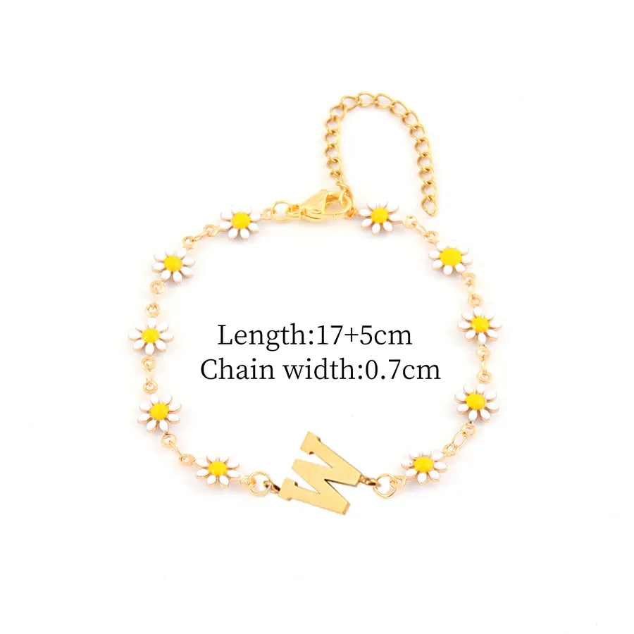 Gold Daisy Chain Bracelet for Women Gold W