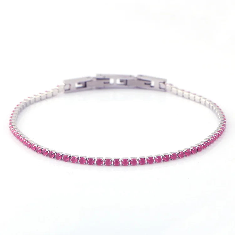 Titanium Steel Zirconia Claw Chain Bracelet Purple