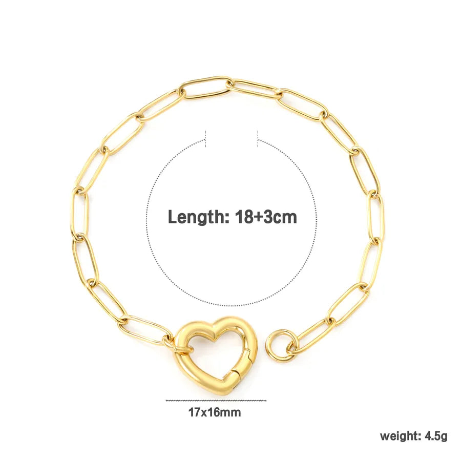 Heart Lock Stainless Steel Bracelet Br284701g