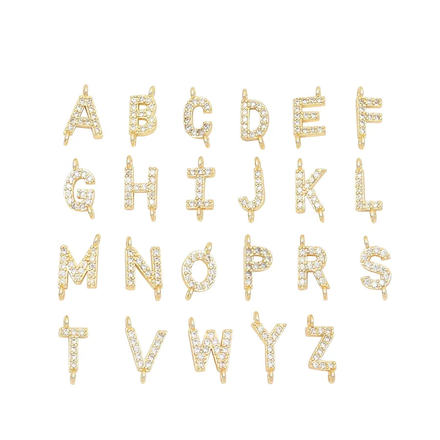 Gold Heart Letter Pendant Necklace