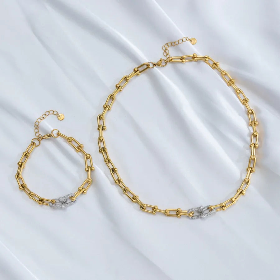 18K Gold Plated U-Shaped Jewelry Set