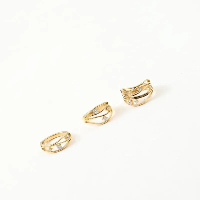 18K Gold Plated Geometric Titanium Steel Ring