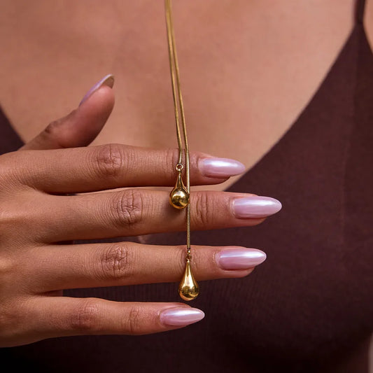 Gold Y-Chain Pendant Necklace – Minimalist Jewelry