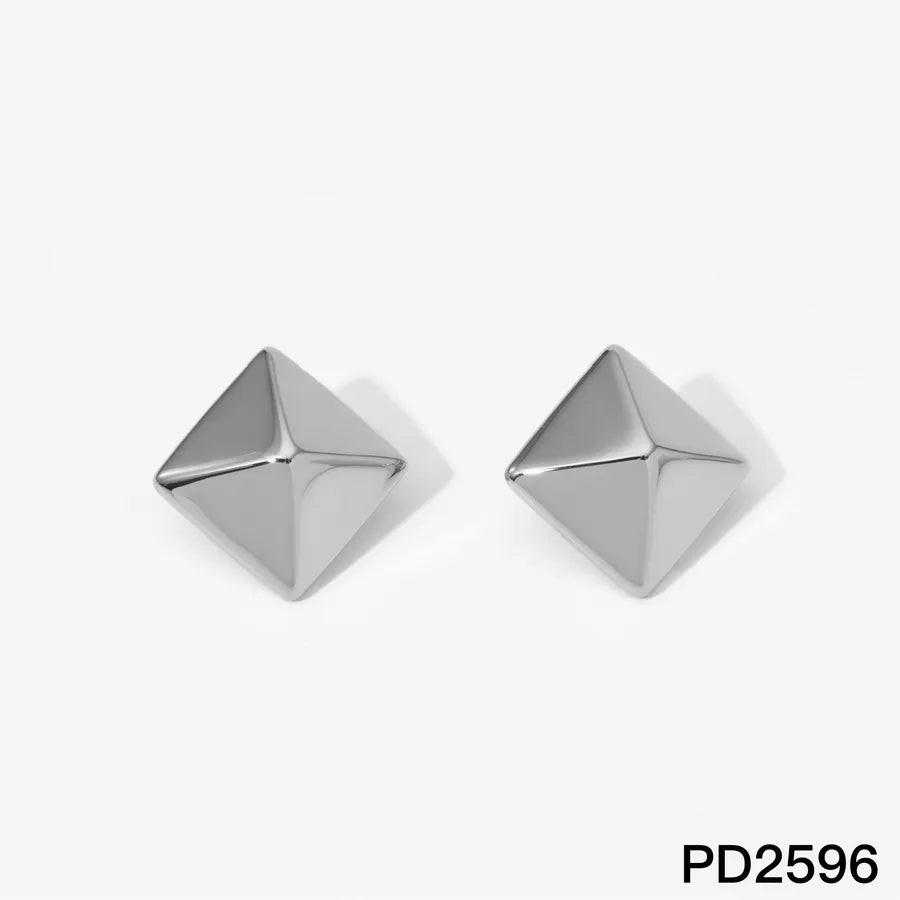 Elegant Geometric Stainless Steel Earrings Silver PD2596