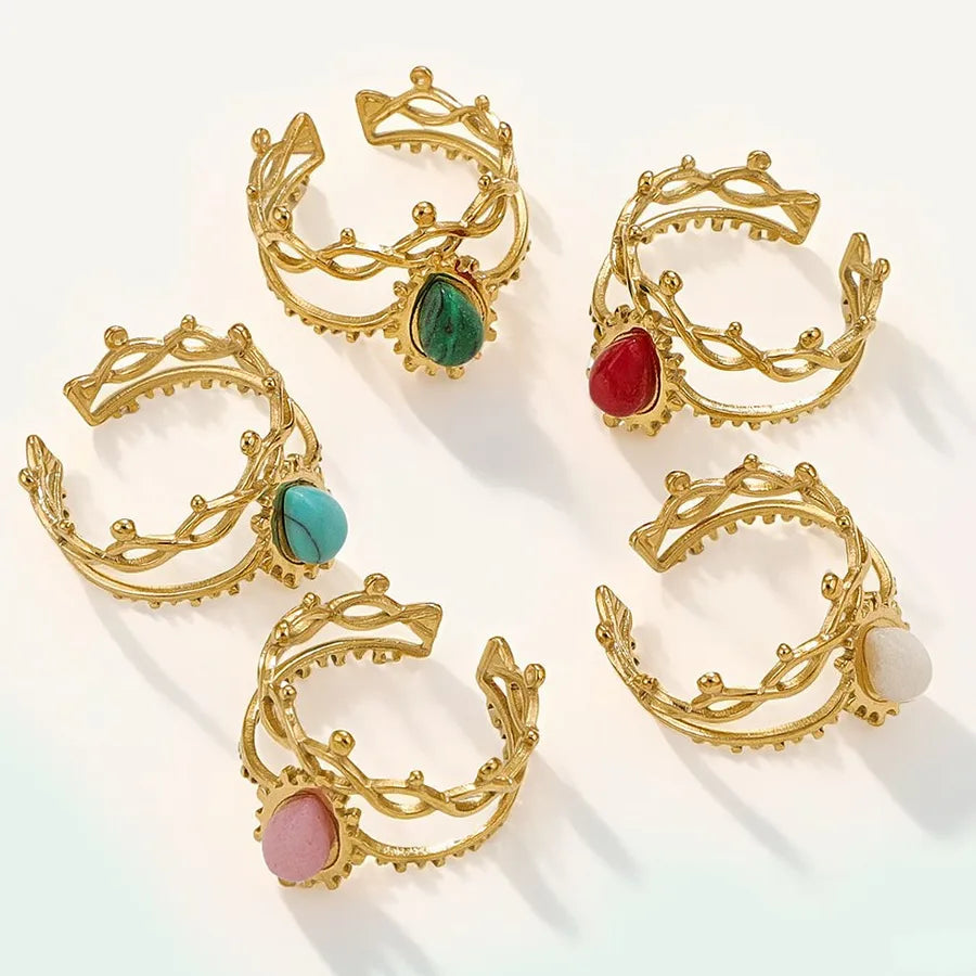 Vintage Lapis Lazuli Stainless Steel Ring