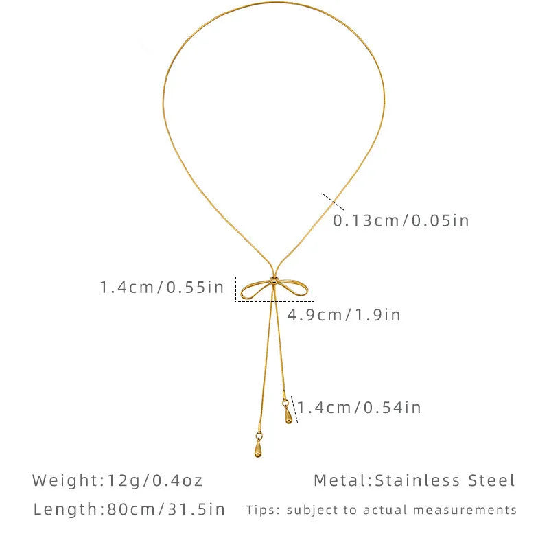 Gold Butterfly Knot Pendant Necklace