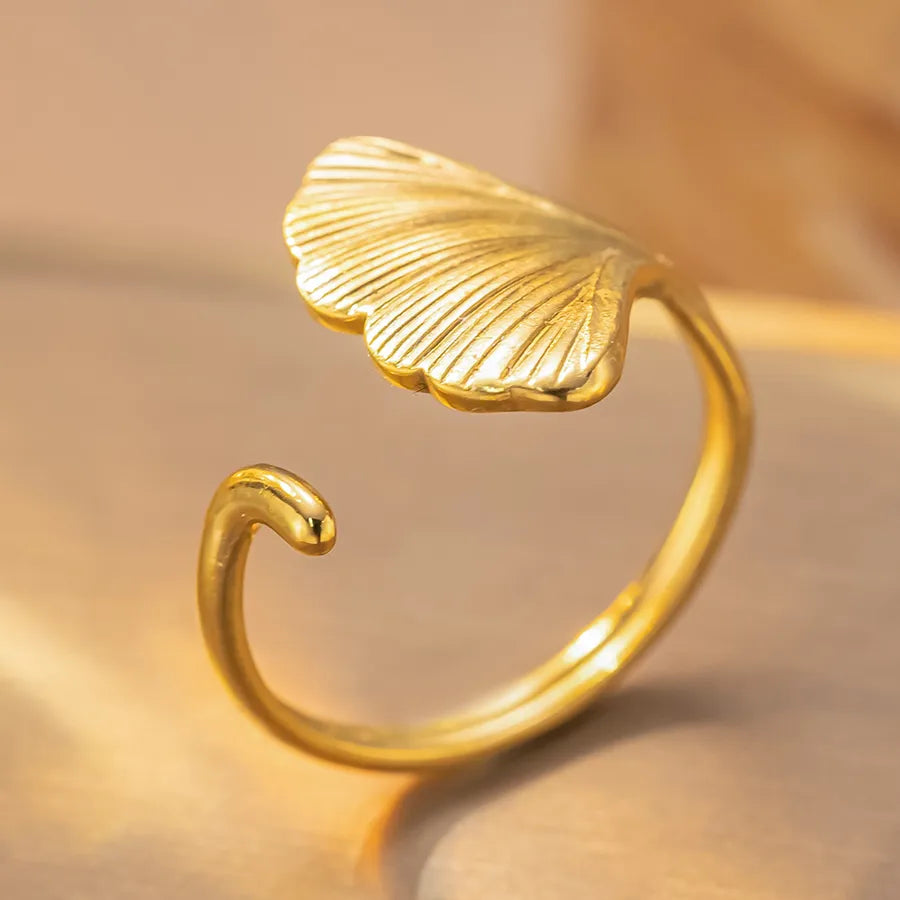 Geometric Titanium Steel Star Ring for Women K159 Gold Ring Adjustable