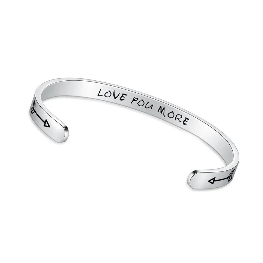 Retro Heart Stainless Steel Bangle 49- Love You Purplee