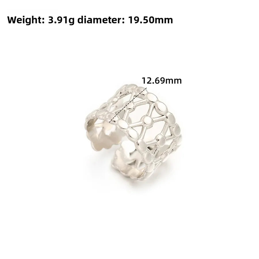 Gold Open Heart Stainless Steel Ring Adjustable Opening J296-Y Steel Color