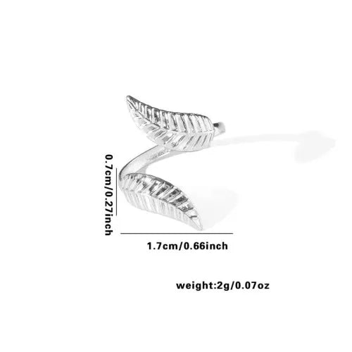 Titanium Steel Fish Tail Ring for Women Adjustable Opening TYR0375$