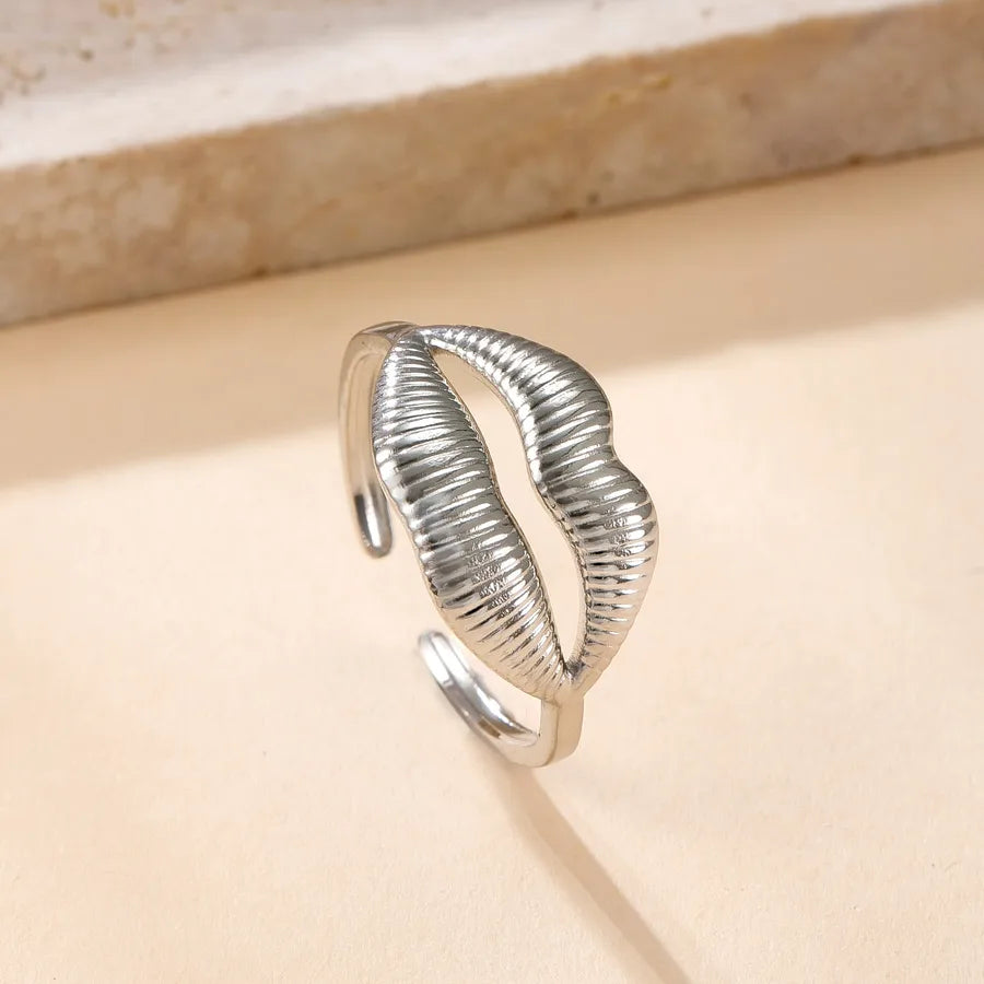 Stainless Steel Star & Moon Open Ring Average Size YYJZ380S