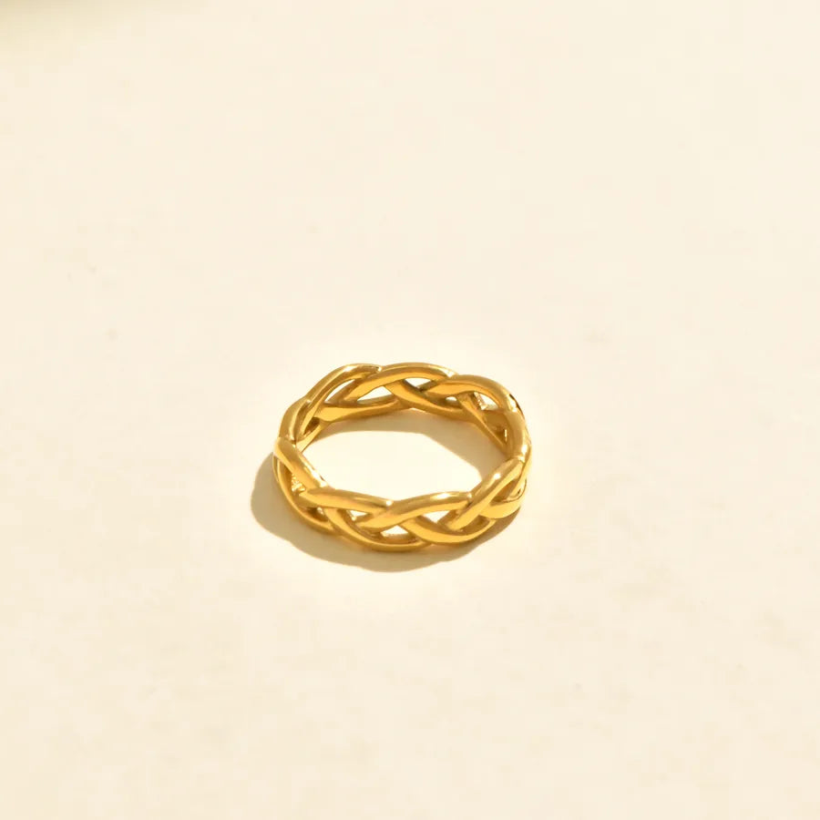 Gold Plated Pearl Zircon Wave Ring