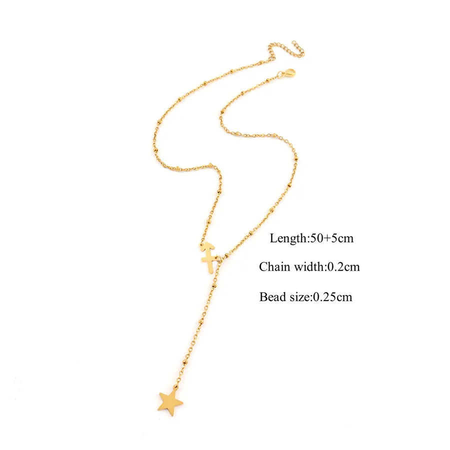 Gold Constellation Pendant Necklace – Stainless Steel Gold Sagittarius
