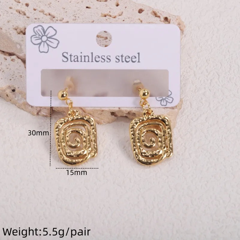 Gold Starfish Shell Drop Earrings