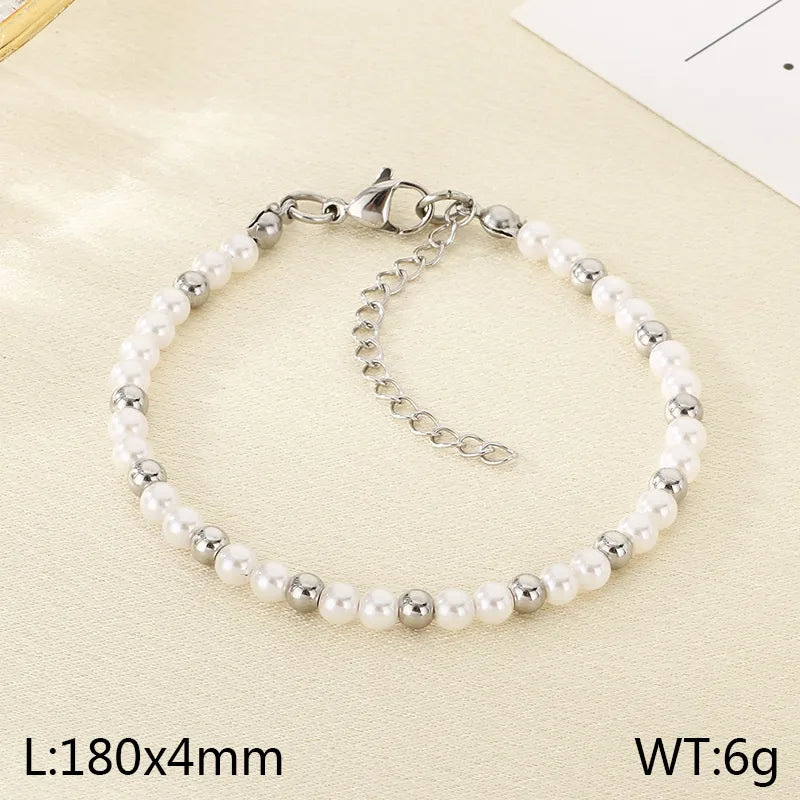 Gold Beaded Shell Bracelet for Women KB206984-Z