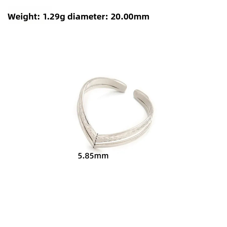 Gold Open Heart Stainless Steel Ring Adjustable Opening J306-Y Steel Color