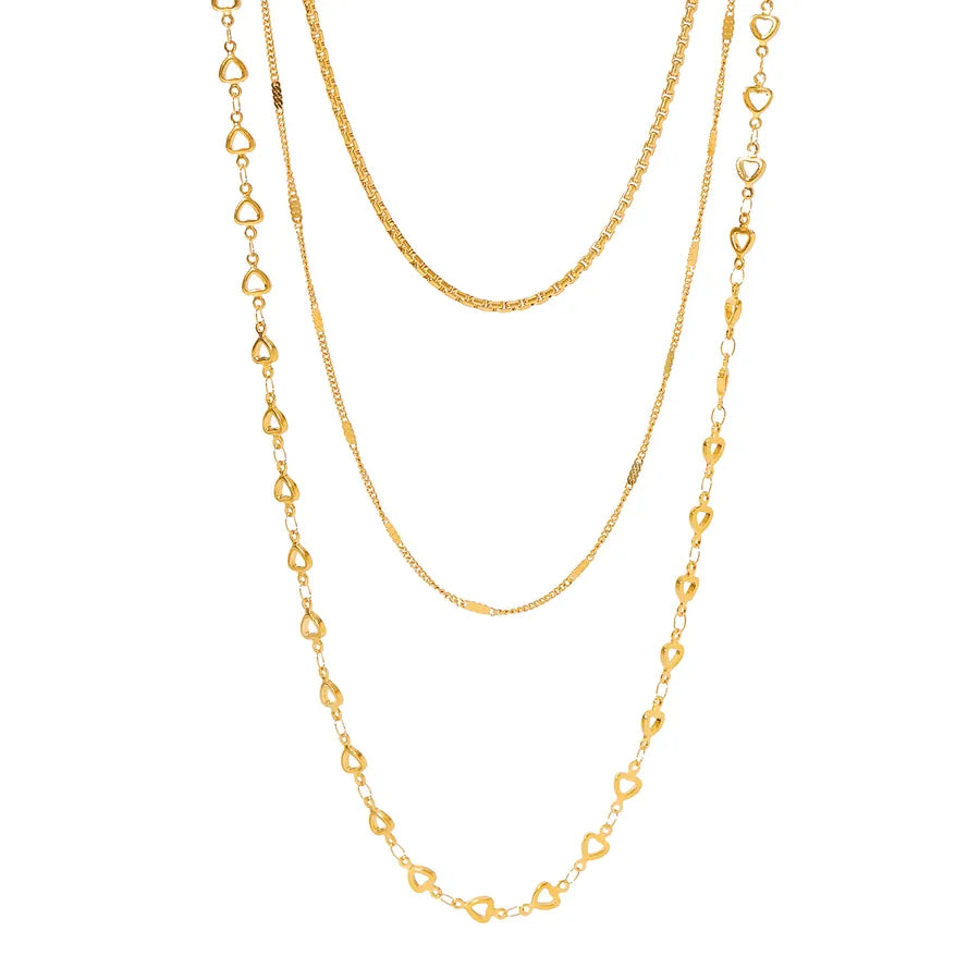 18K Gold Layered Heart & Star Necklace