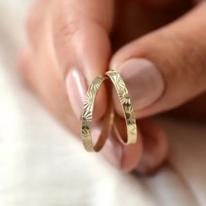 18K Gold Sunflower Titanium Steel Ring