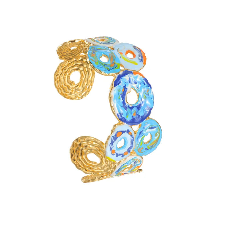 Gold Geometric Stainless Steel Bangle