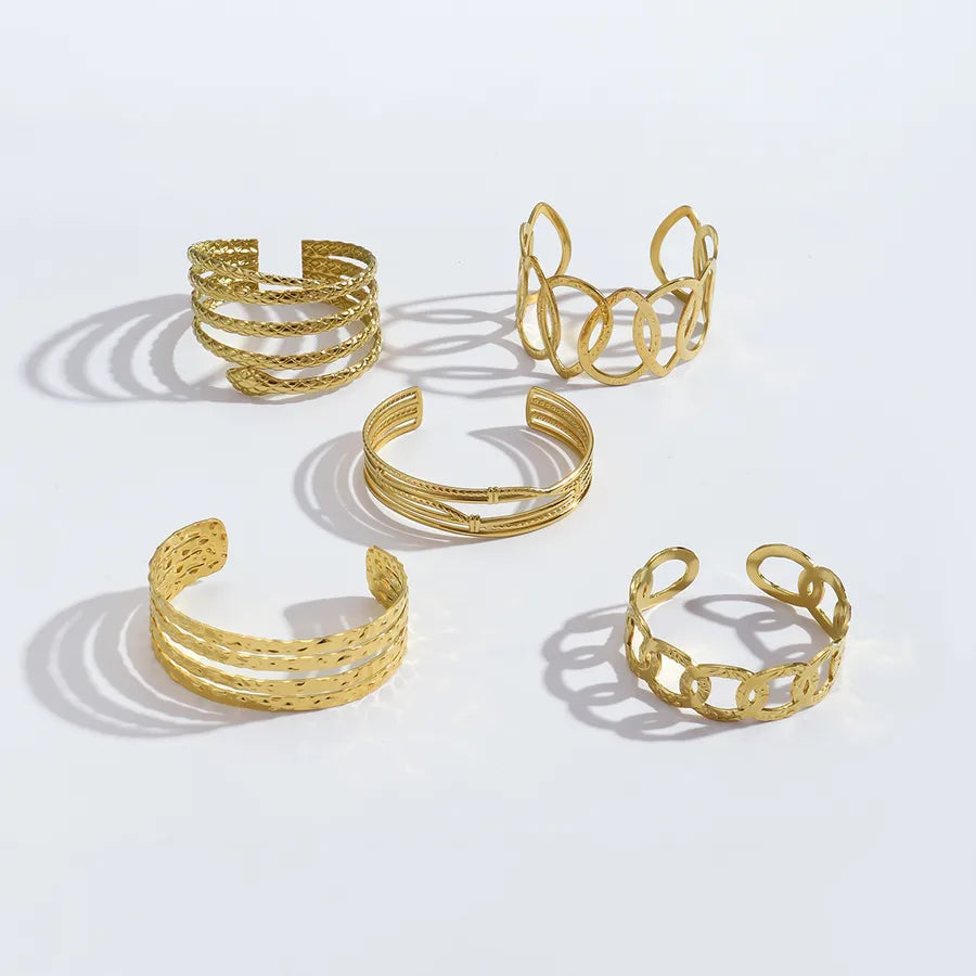 Adjustable Textured Titanium Steel Bangle