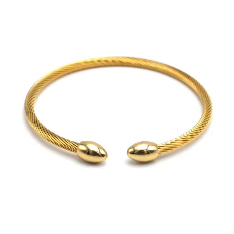 3mm Titanium Steel Rope Bracelet – Gold Plated