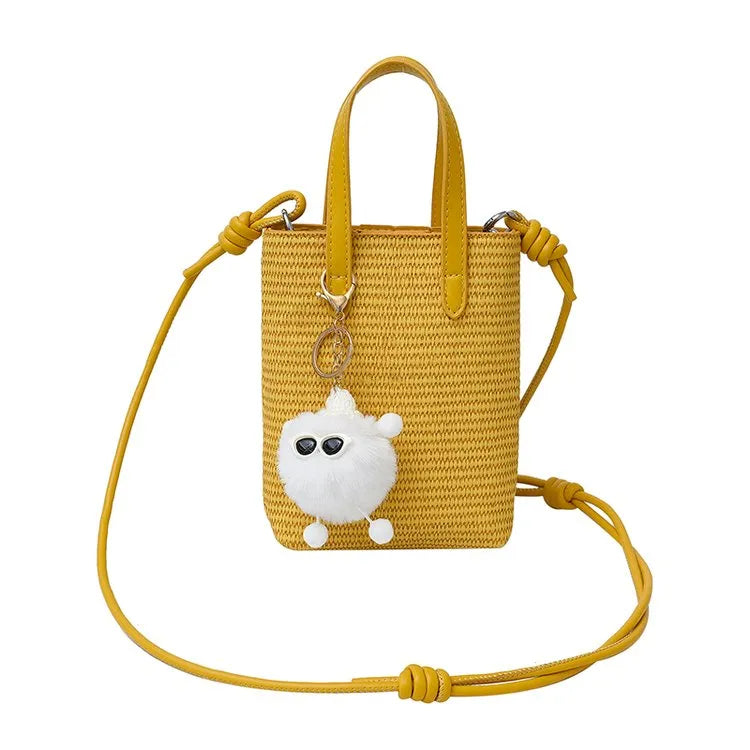 Women's Color Block PU Leather Shoulder Bag Yellow