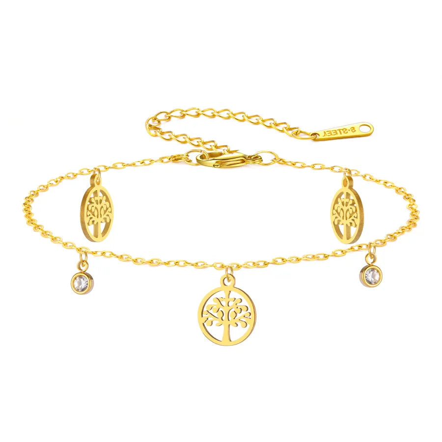 Gold Tree of Life Stainless Steel Bracelet