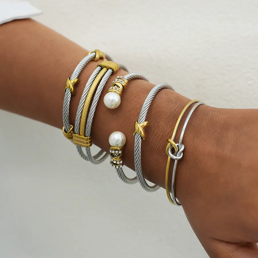 18K Gold Plated Stainless Steel Open Bangle