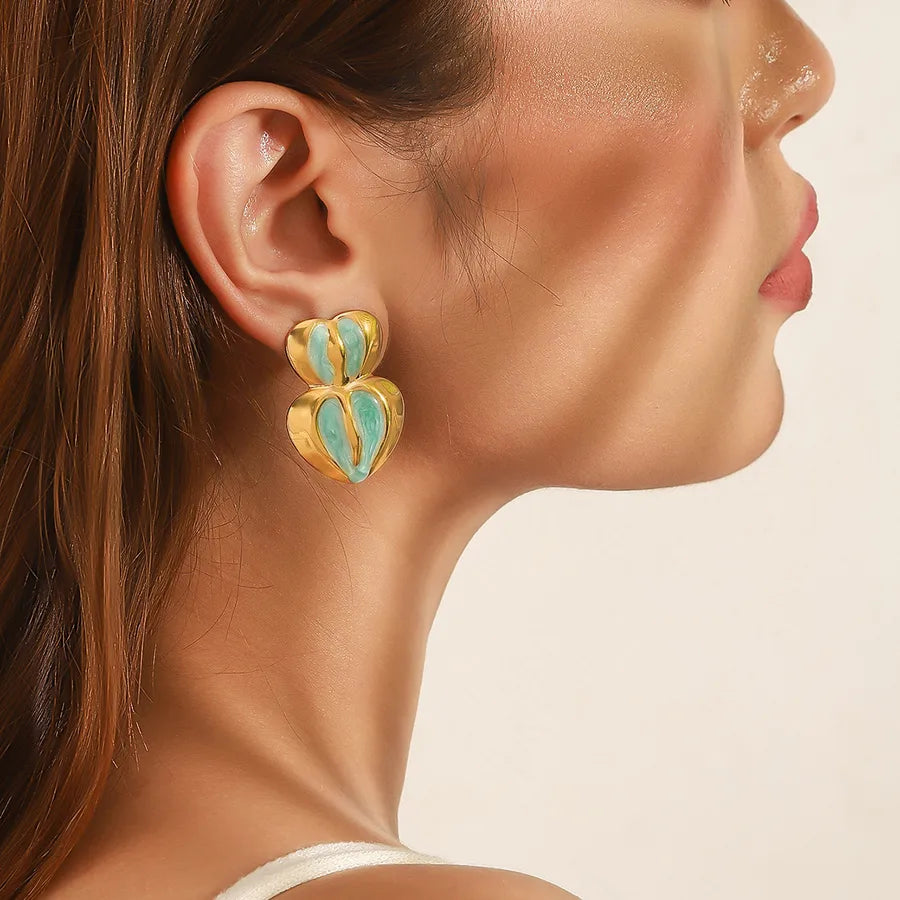 Gold Plated Titanium Steel Drop Earrings