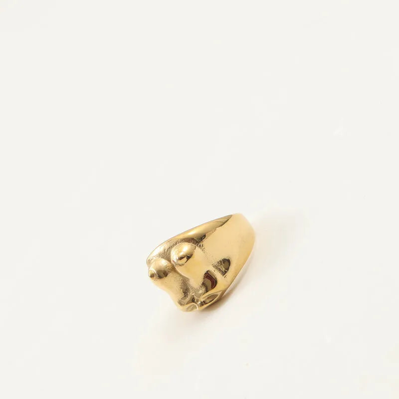 18K Gold Plated Titanium Steel Ring for Women