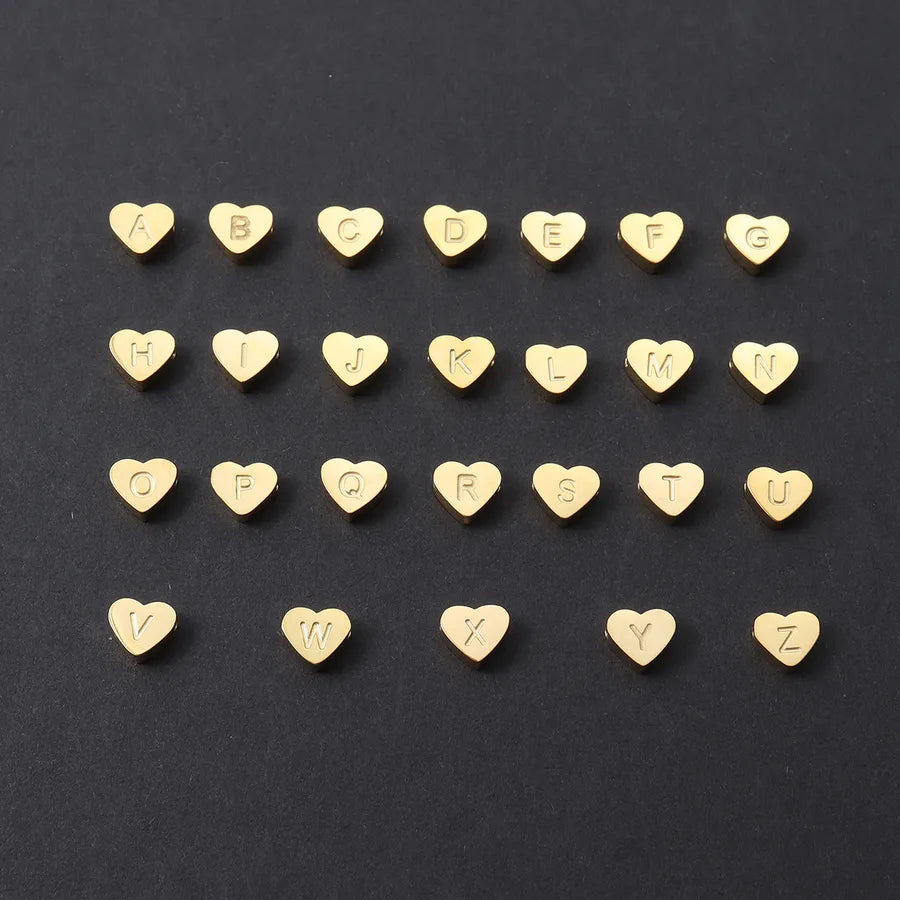 Gold Heart Initial Bracelet for Women