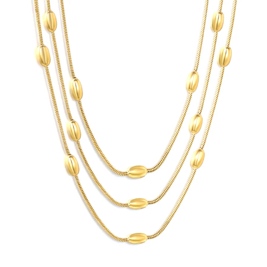 18K Gold Plated Stainless Steel Bead Chain Necklace