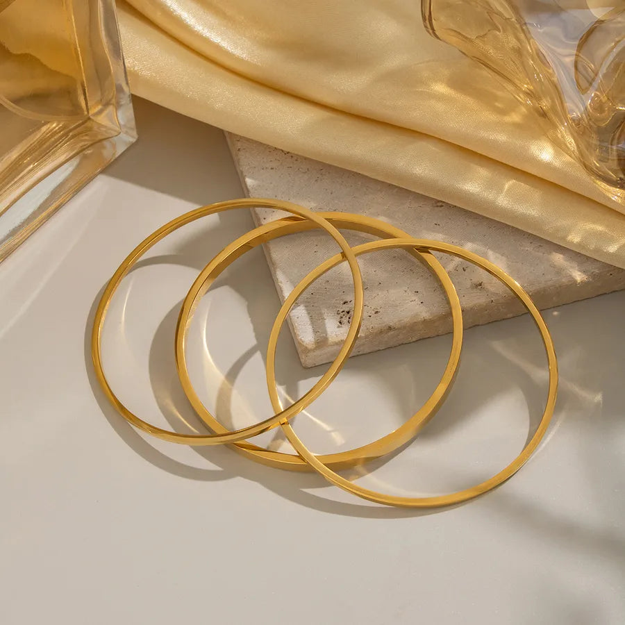 Geometric Layered 18K Gold Bracelet