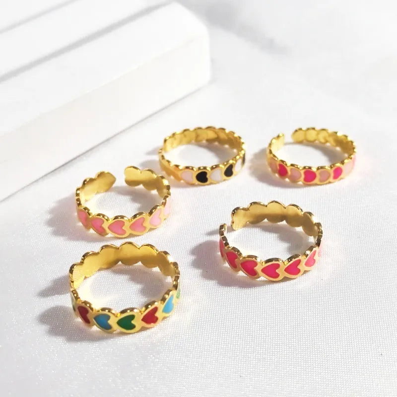 Gold Heart Open Ring in 18K Plated Stainless Steel