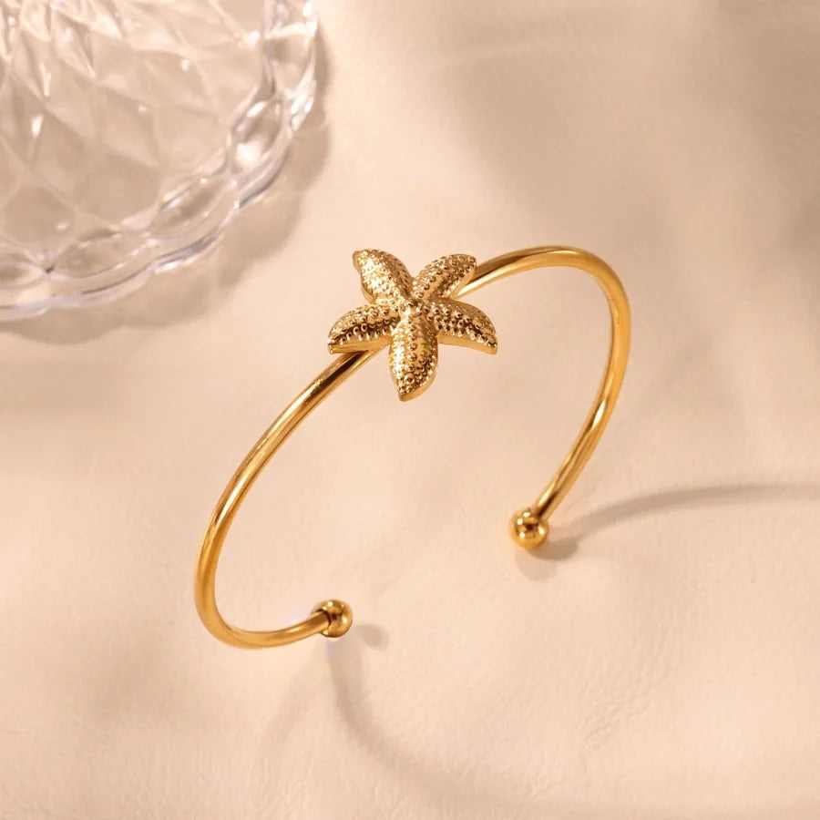 18K Gold Plated Butterfly & Starfish Bracelet
