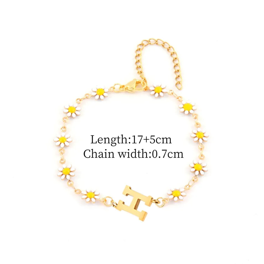 Gold Daisy Chain Bracelet for Women Gold H