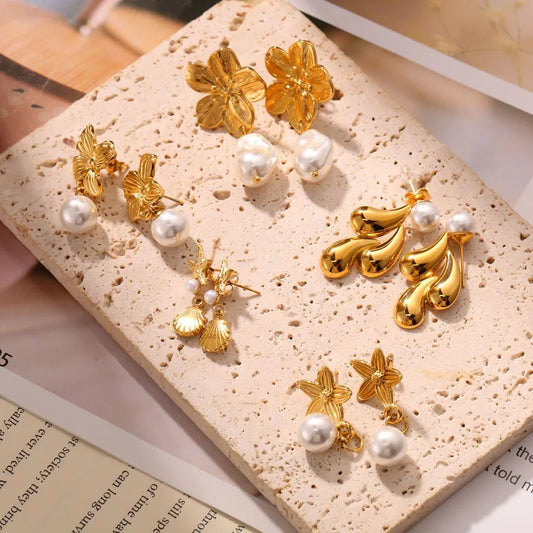 Women's Boho Stainless Steel Clover Earrings