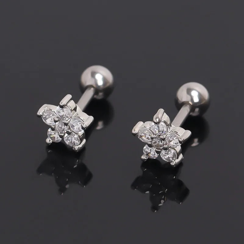 Gold Flower Ear Cuff in Stainless Steel