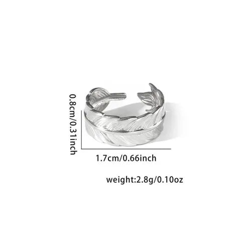 Titanium Steel Fish Tail Ring for Women Adjustable Opening TYR0347