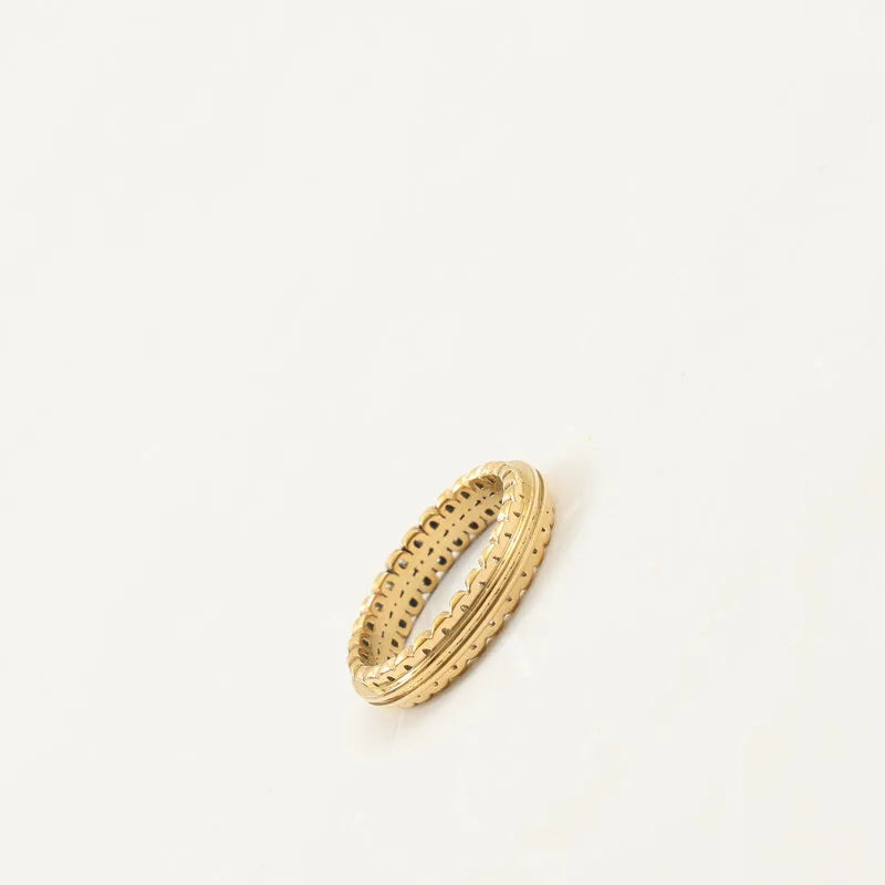 18K Gold Geometric Titanium Steel Ring