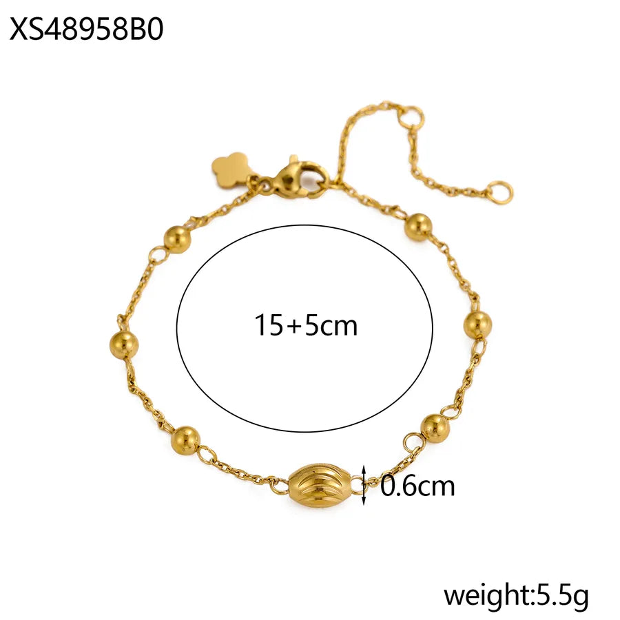 18K Gold Plated Geometric Titanium Steel Bracelet One Size XS48958B0 9*9*1