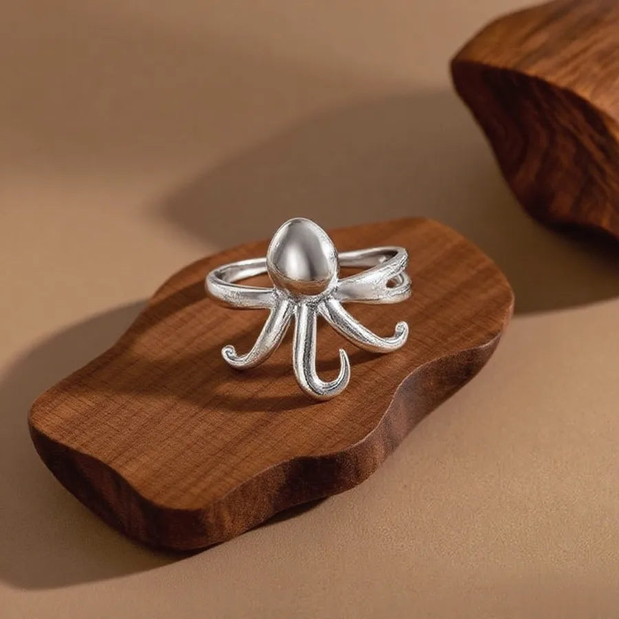 Hollow Seahorse Ring in Stainless Steel Z0207-Squid-Ring-Steel Color